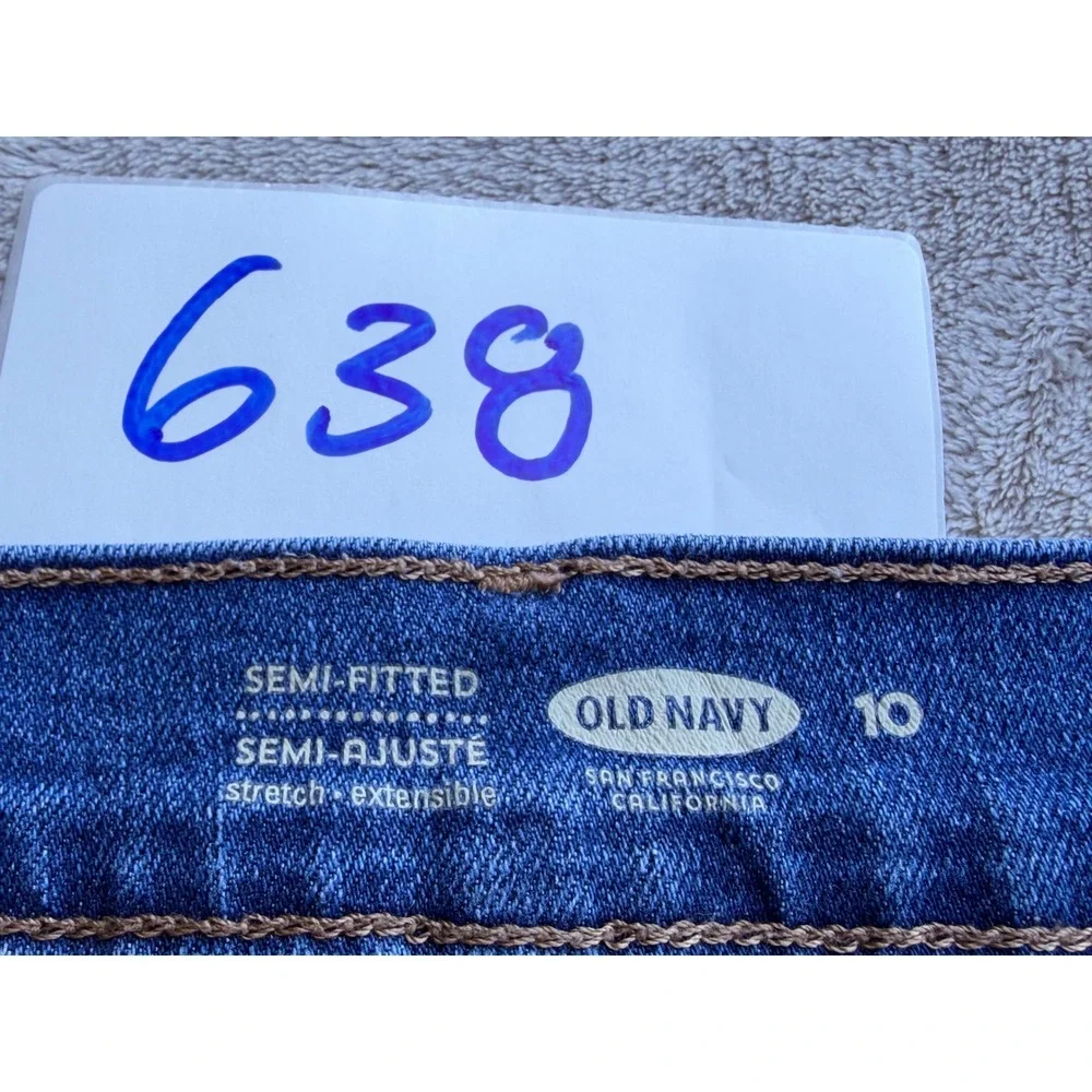Old Navy Denim Shorts Womens 10 Blue Raw Hem Semi-Fitted Stretch